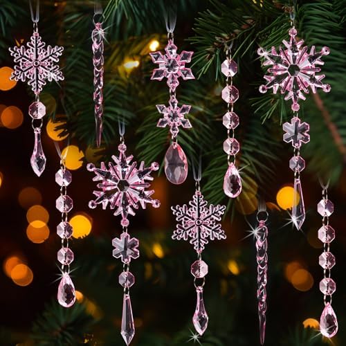 18pcs Crystal Christmas Ornaments