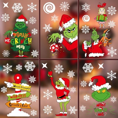 Christmas Window Clings Decorations, 10 Sheets