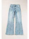 Dusk Blue Acid Wash Flared Leg Jeans