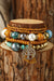 Chestnut 5pcs Boho Beaded Turquoise Bracelets Set