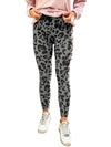 Grey Leopard Print Casual High Waist Leggings