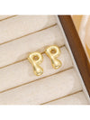 18K Gold-Plated Bubble Letter Stud Earrings