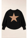 Apricot Studded Star Graphic Oversized Top