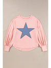 Apricot Studded Star Graphic Oversized Top