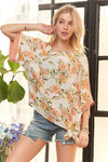 ADORA Tie Floral Tunic Top