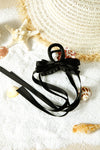 Black Ribbon Bow Hair Claw Clip