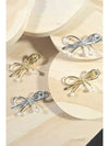 Gold Bow Knot Pearl Decor Plated Alloy Hair Clip