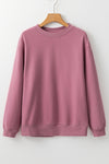 Orange Plain Drop Shoulder Crewneck Pullover Sweatshirt