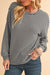 Black Striped Round Neck Drop Shoulder Long Sleeve Top