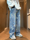 Cocoa Yacht Club Painted Flower Denim Pants