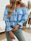 Devine Off-Shoulder Flounce Sleeve Blouse - Cocoa Yacht Club