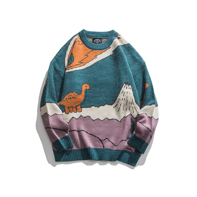 Cocoa Yacht Club Orange Dino & Volcano Sweater