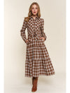 And the Why Plaid Tiered Midi Shirt Dress - Cocoa Yacht Club