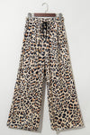 Parchment Allover Leopard Print Wide Leg Pants