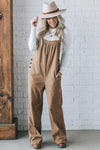 Real Teal Plain Pocketed Loose Fit Corduroy Overalls