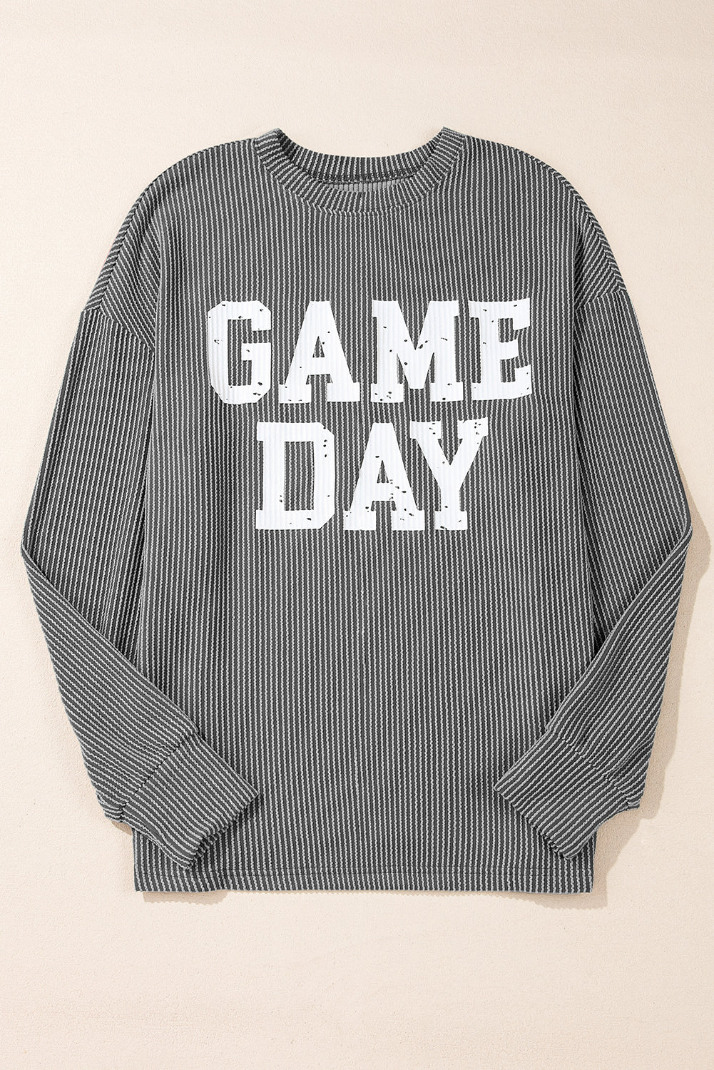 Bluing Corded GAME DAY Graphic Long Sleeve Top