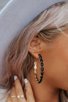 Sky Blue Turquoise Big Circle C-shaped Earrings