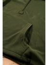 Smoke Green Half Zipper Kangaroo Pockets Drop Shoulder Hoodie