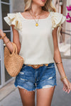 Gossamer Pink Textured Bow Frilled Ruffle Sleeve Blouse