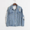 Cocoa Yacht Club Retro Frayed Denim Jacket