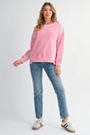 Bonbon Colorblock Patchwork Drop Shoulder Loose Sweatshirt