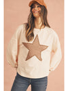 Apricot Studded Star Graphic Oversized Top