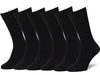 New 6 Pairs Mens Black Classic Dress Socks Calf Casual Fashion Crew Solid Sox