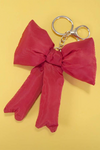 Racing Red Puff Bow Bag Charm Cute Keychain