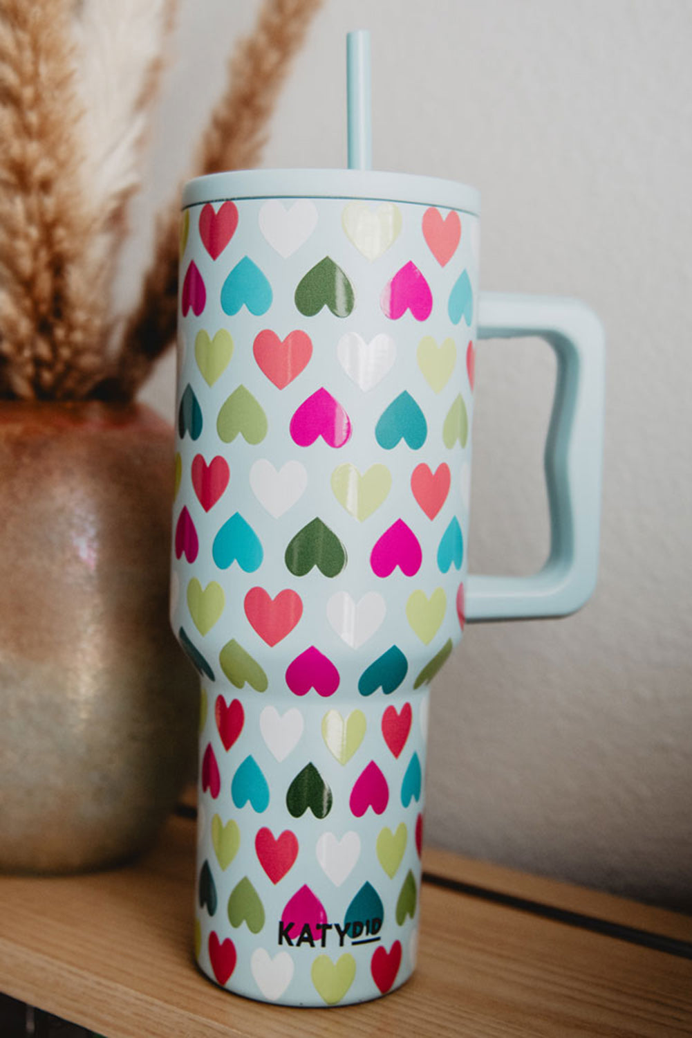 Beau Blue Heart Print Large Tumbler