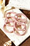 Peach Blossom Minimalist Hair Tie 6pcs/set