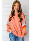 Flamingo Patchwork Drop Sleeve Loose Sweatshirt