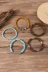 Cinnamon Boho Turquoise Beaded Bracelet Set