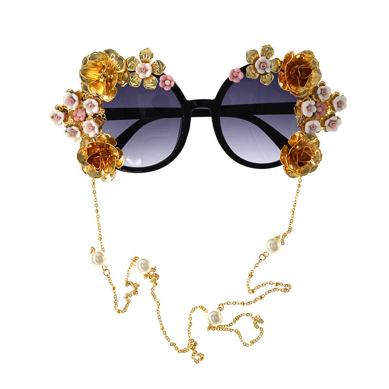 Cocoa Yacht Club Baroque Retro Hollow Flower Sunglasses