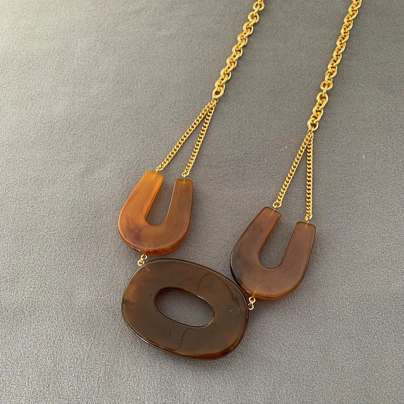 Cocoa Yacht Club Geometric Horseshoe Necklace