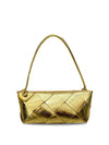 Cocoa Yacht Club Gold Woven Leather Handbag