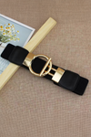 Black Fashion Elastic Buckle Waist Belt