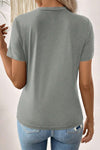 Medium Grey Solid Color Round Neck T Shirt