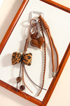Thai Curry Bow and Heart Pendant Keychain