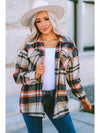 Brown Plaid Button Up Long Sleeve Flannel Shacket