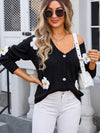 Angel Wings Crochet Flower Button Up Cardigan - Cocoa Yacht Club