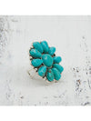 Artificial Turquoise Alloy Flower Ring