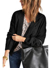 Black Chunky Wide Long Sleeve Knit Cardigan