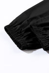 Black Pocketed Smocked High Waist Joggers