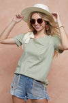 BiBi Tied Ribbon One Shoulder Short Sleeve T-Shirt - Cocoa Yacht Club