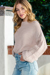 Black Chunky Knit Sleeve Drop Shoulder Sweater