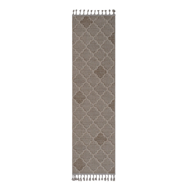 NAAR Guros Collection 2X8 Cream / Trellis Indoor / Outdoor Runner Rug