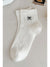 White Bow Knot Cotton Ankle Socks