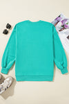 Bonbon Solid O Neck High Low Hem Pullover Sweatshirt