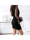 Surplice Long Sleeve Mini Dress