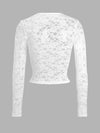 Devine Scoop Neck Long Sleeve Lace Top